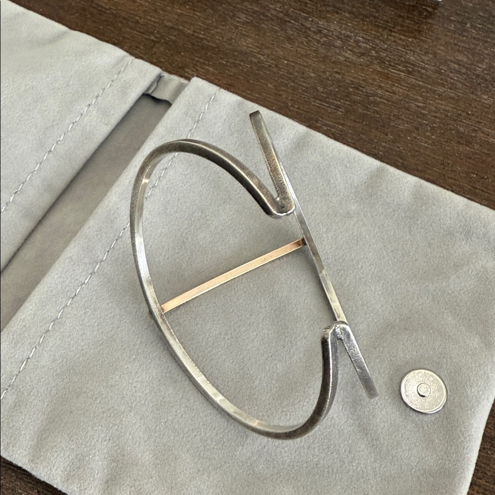 Zoe Chicco Oxidized Silver, Rose Gold, Diamond Cuff Bracelet - Picture 4 of 7